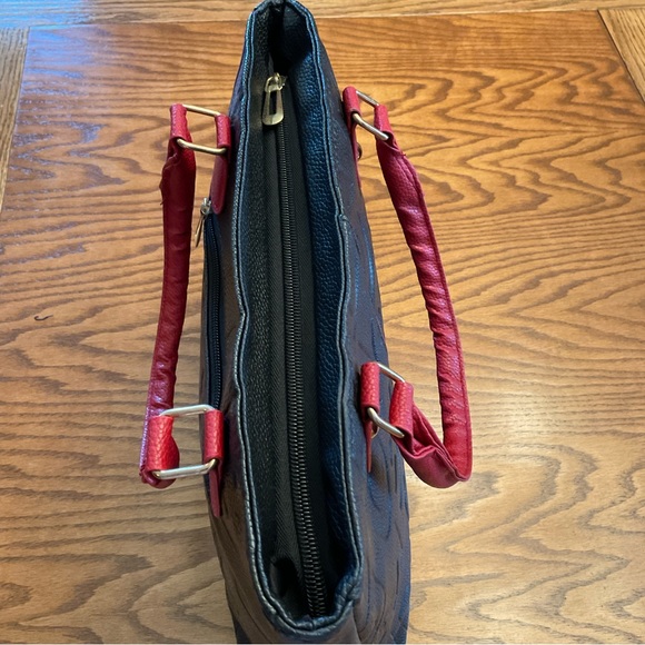 NWOT Faux Leather Letter Tote/Crossbody - Picture 7 of 12